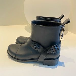 Black Coach waterproof biker boots